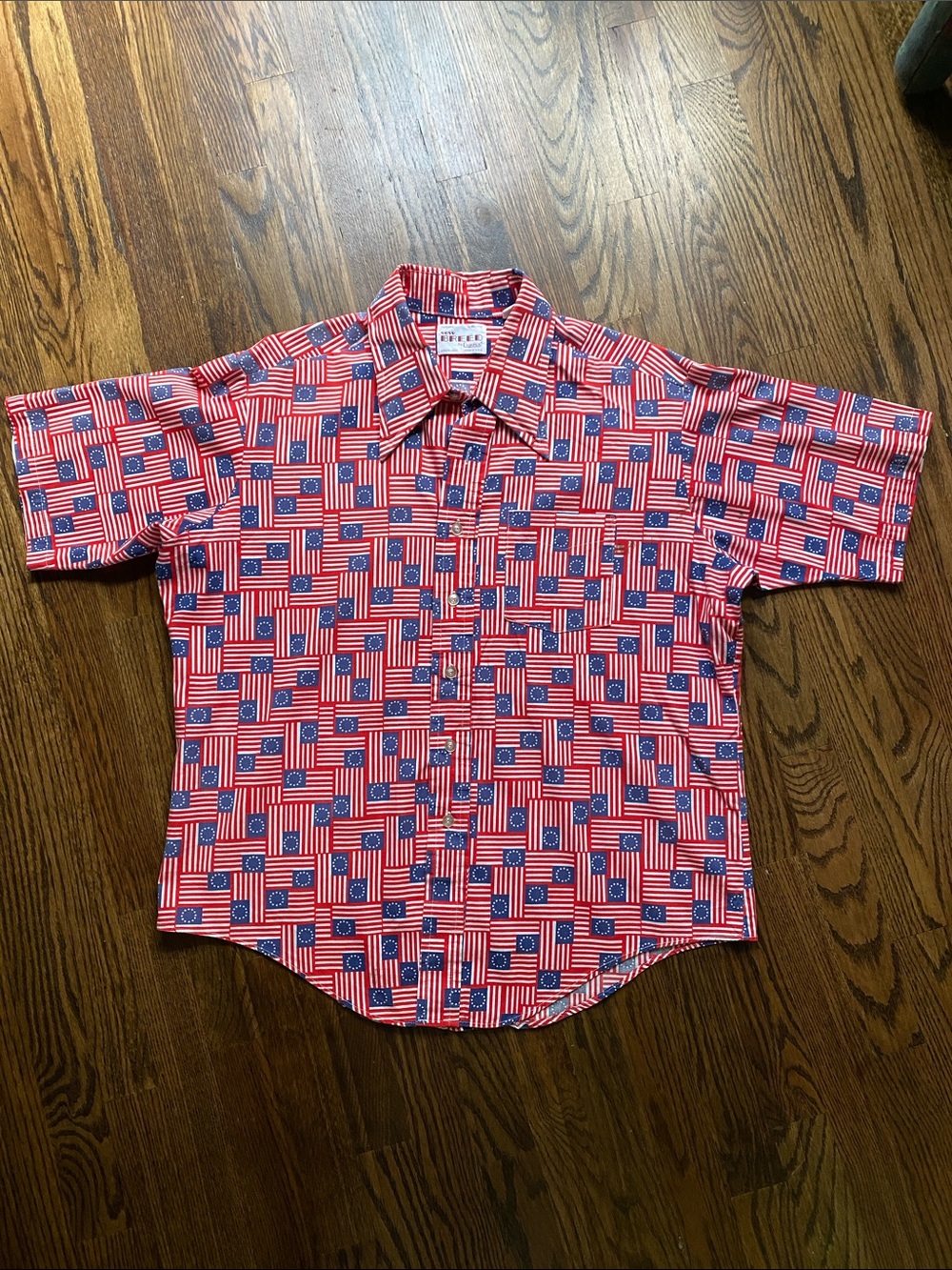 Vintage Campus Men's Red White and Blue 4th of July Fourth of July Shirt